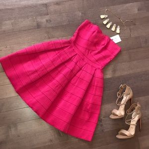 Strapless pink dress